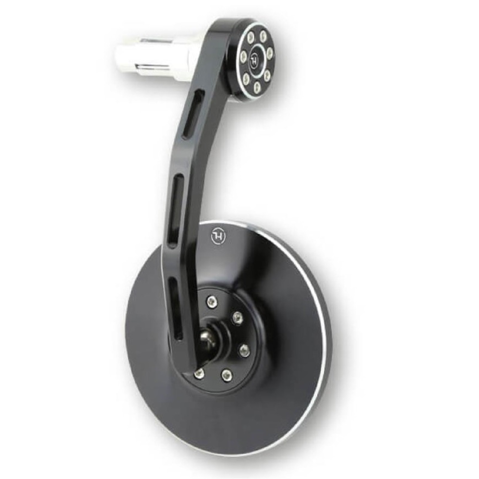 HIGHSIDER Lenkerendenspiegel Conero schwarz eloxiert beidseitig verwendbar verschiedenen Adapter