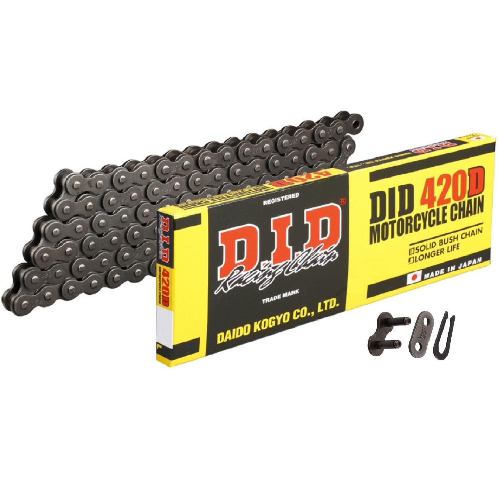 DID Motorrad Standard-Kette D 420 Teilung 102 Glieder offen mit Clipschloss