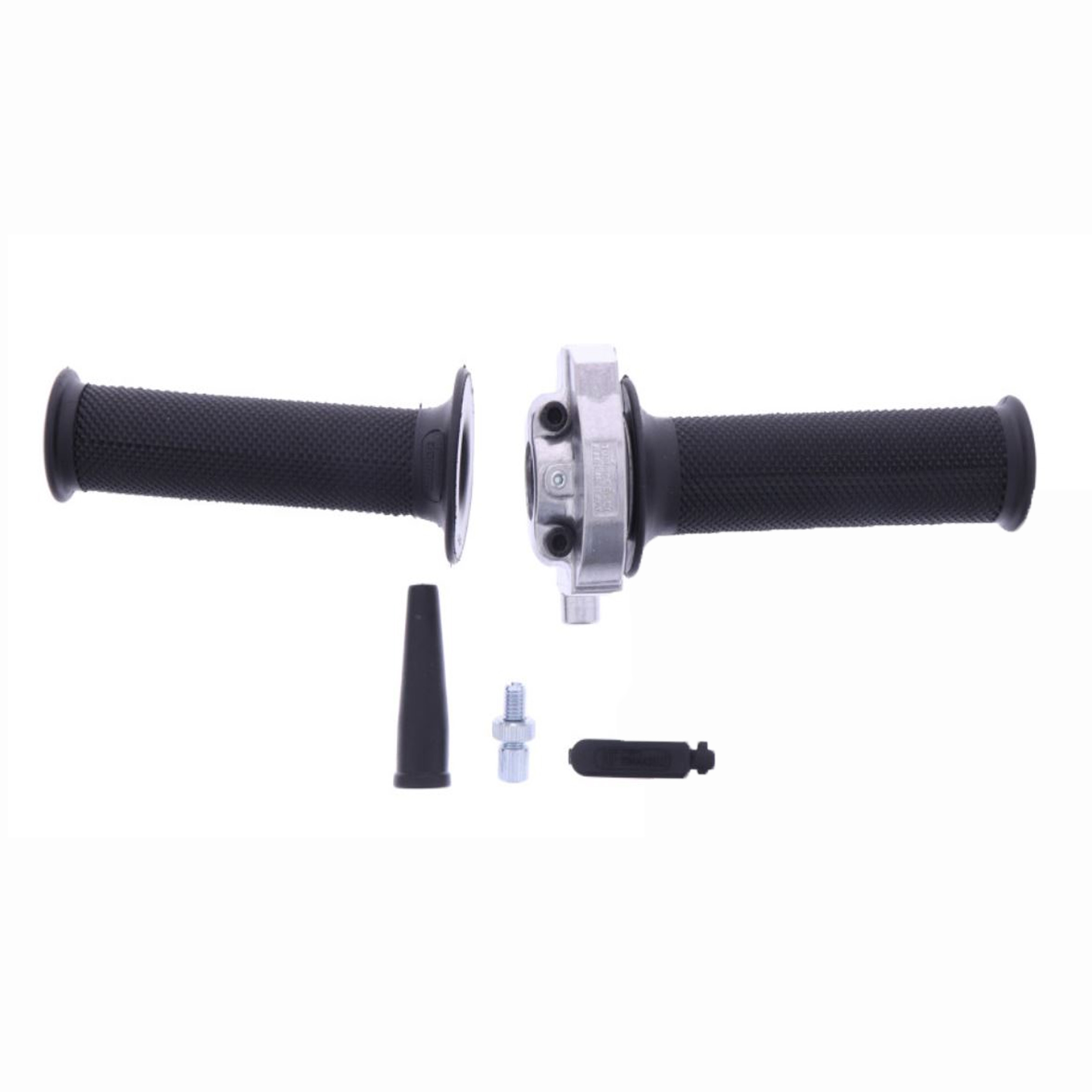 Domino 0515.03-01 Enduro Supermoto Gasgriff gerade Chromgehäuse 46mm Hub