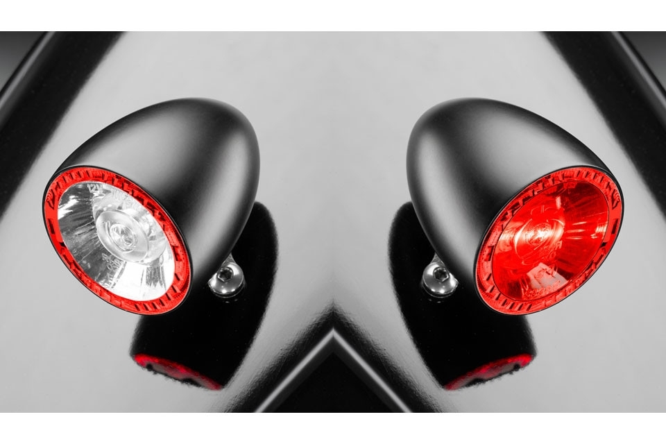 Rücklicht Bremslicht Einheit Bullet schwarz klares Glas