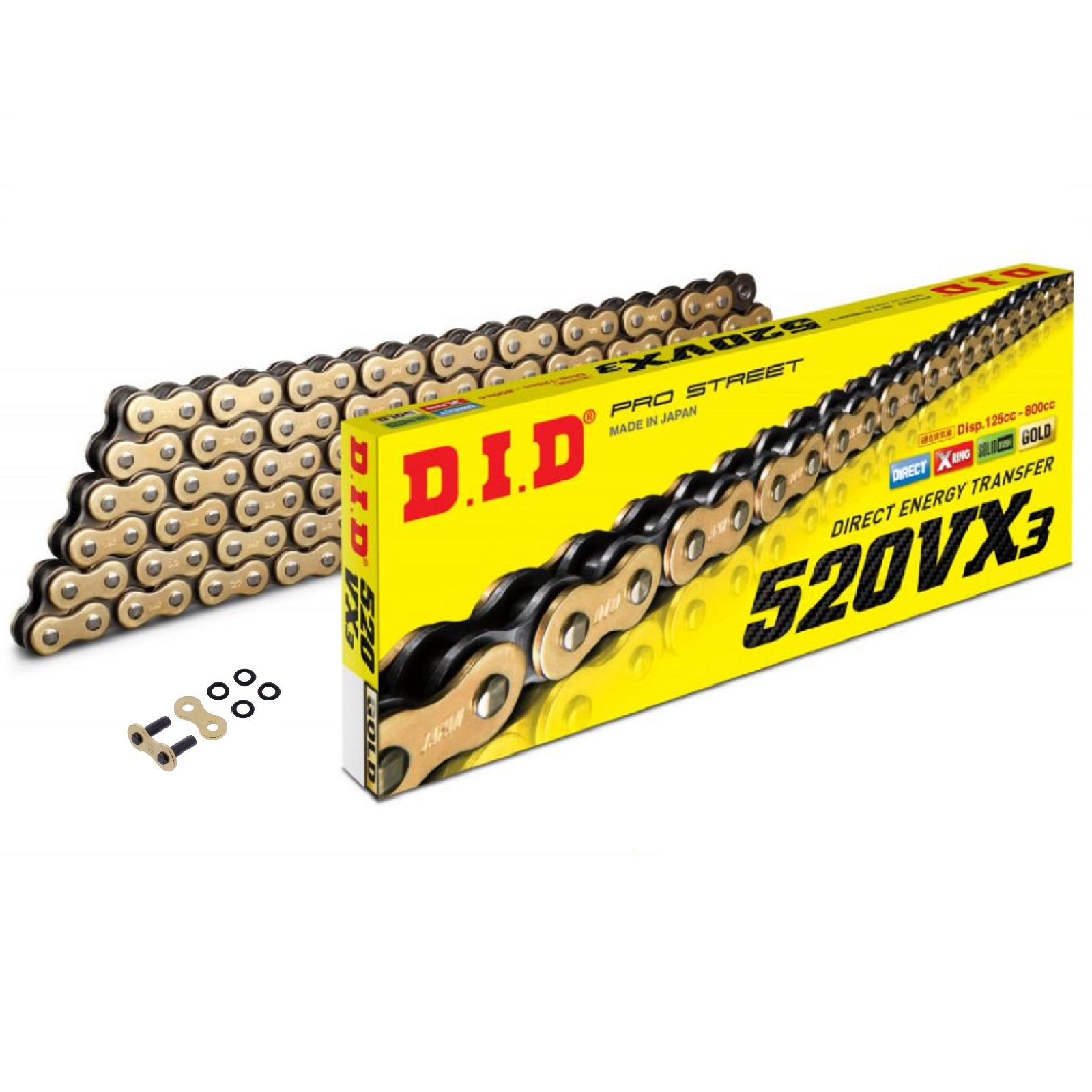 DID X-Ringkette G&B 520VX3/098 Kette offen mit Nietschloss