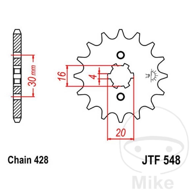 DID VX X-Ring Kettensatz 428 Teilung für Yamaha YBR125 2007-16, 14-45-118