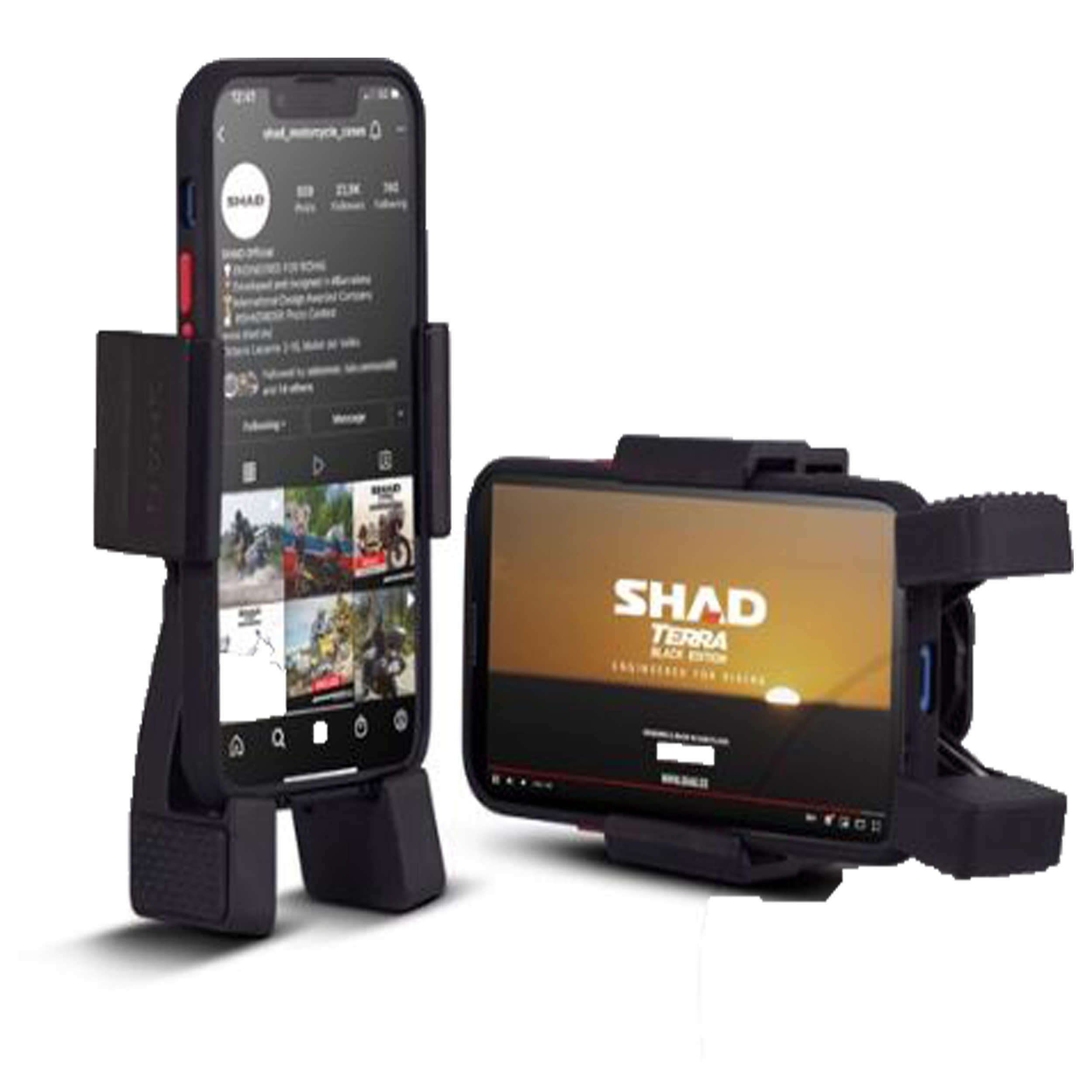 Shad X0SG00M Smartphone Halter zur Spiegelmontage 360 Grad Rotation