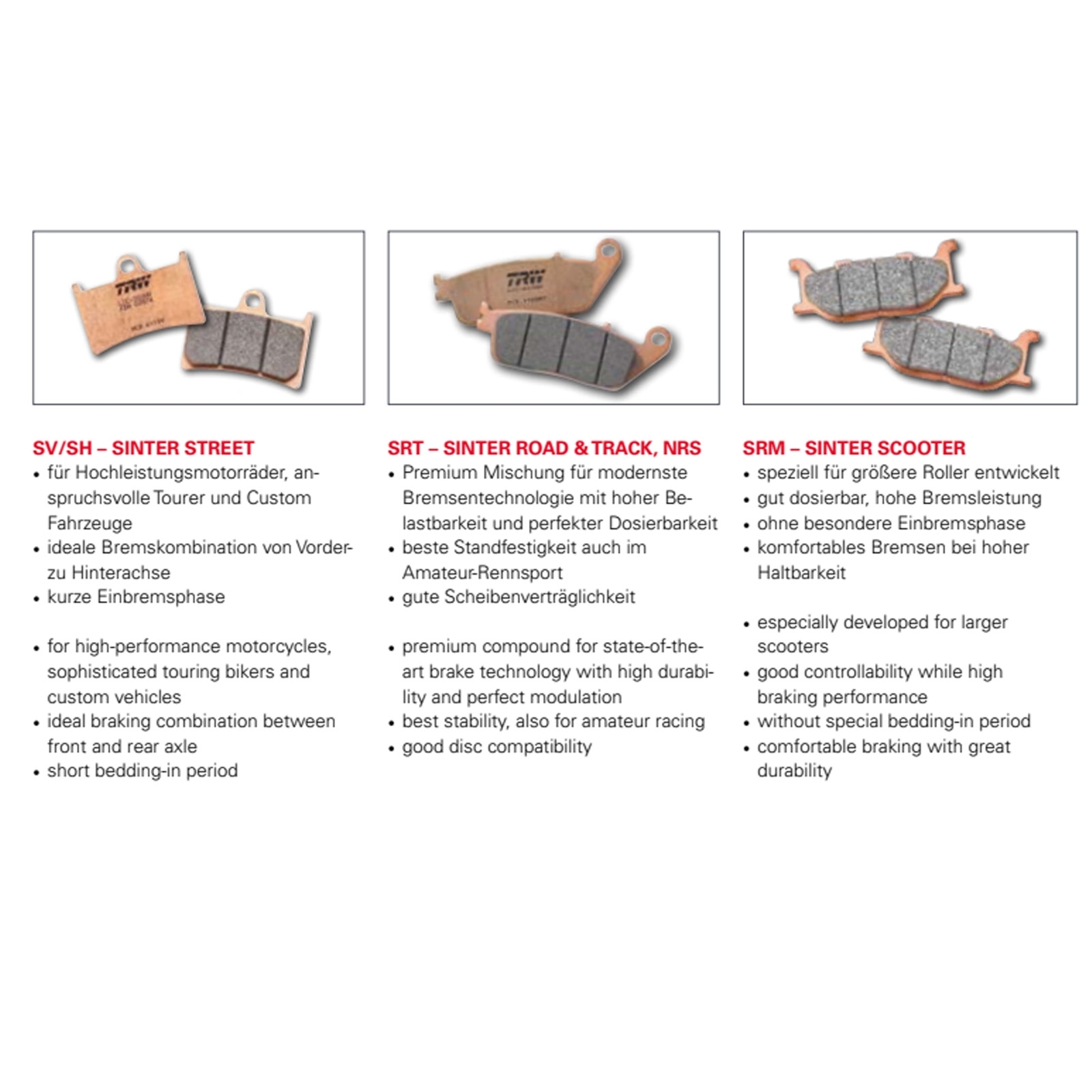 TRW Sintermetall Bremsbeläge MCB621SV BMW R 80 R 100 R 1150 GS K1 1000 K 1100 LT