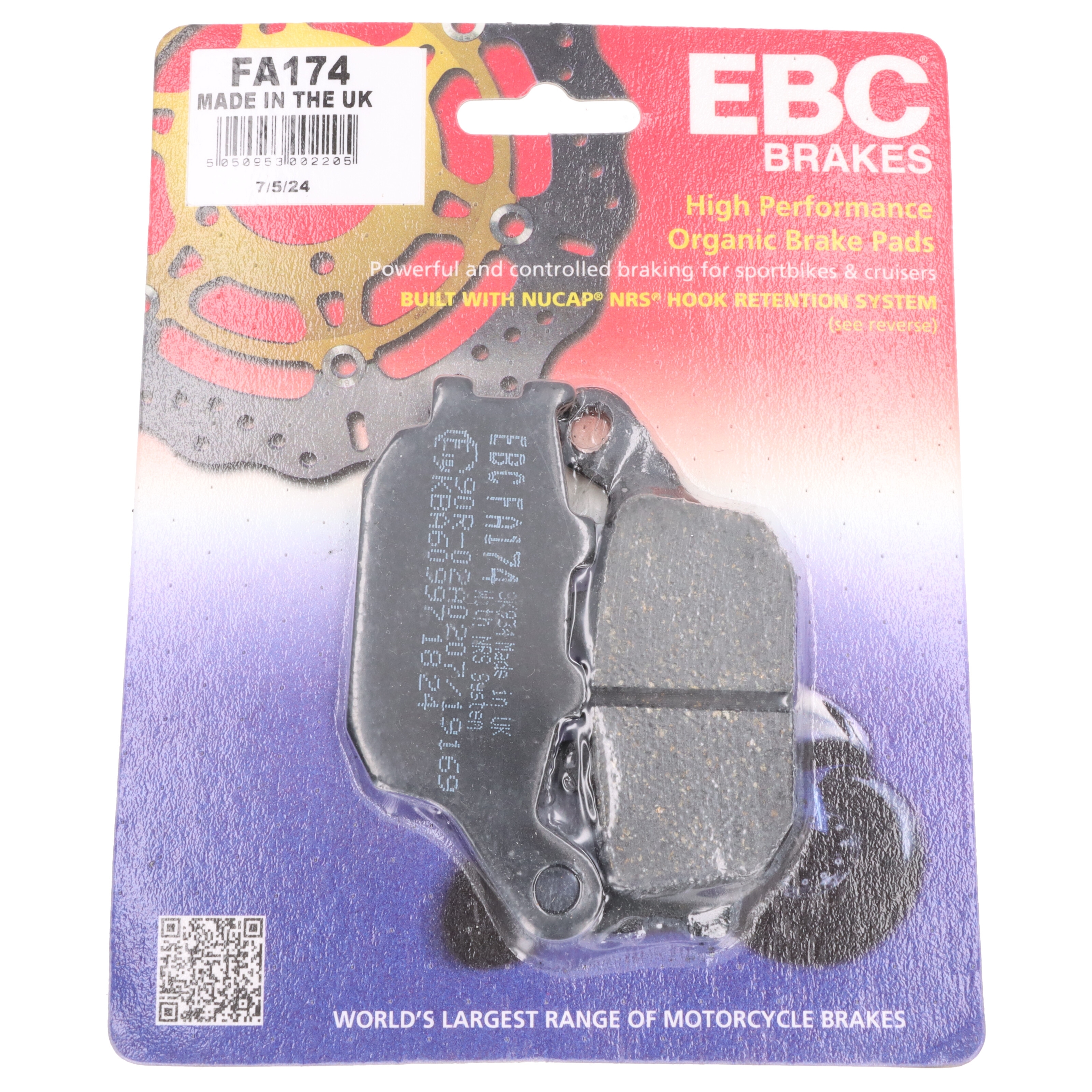 EBC FA174 Bremsbeläge hinten für Honda CB CBR Suzuki GSF GSX-S Yamaha XJ6 YZF-R6 MT- Kawasaki