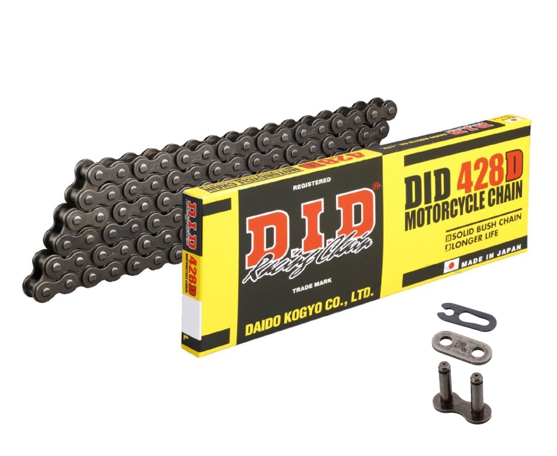 DID 428D Motorrad Standard-Kette 428 Teilung 116 Glieder offen mit Clipschloss
