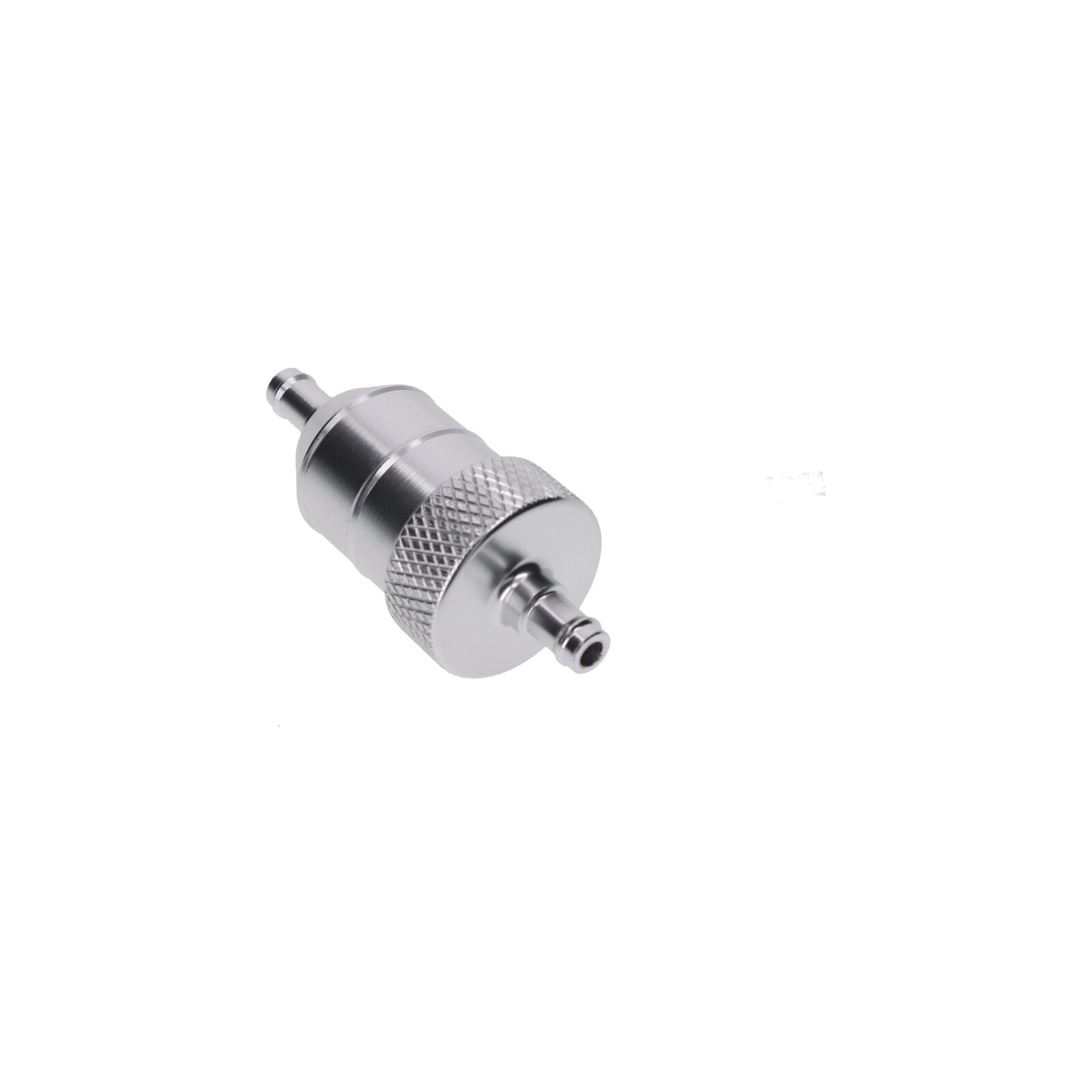 2x Mini CNC Kraftsstofffilter Benzinfilter 6mm Aluminium chrom für Moped Mofa Motorrad Quad