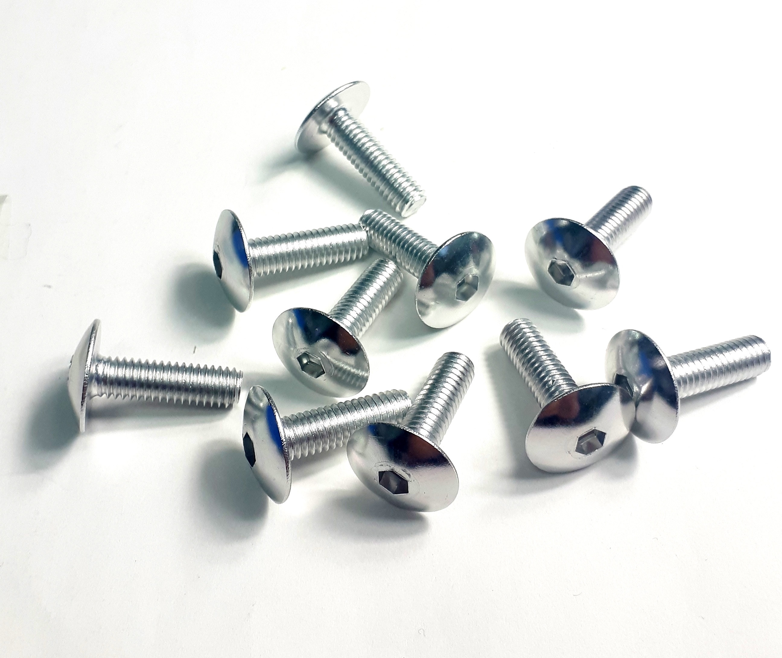 Verkleidungsschrauben-Satz Aluminium Silber M6x1,0 (10 Stück) für Motorrad Roller