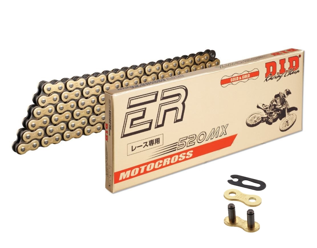 DID Standard-Kette MX gold / stahlfarben 520 Teilung 116 Glieder offen mit Clipschloss DID520MXGB/116RB