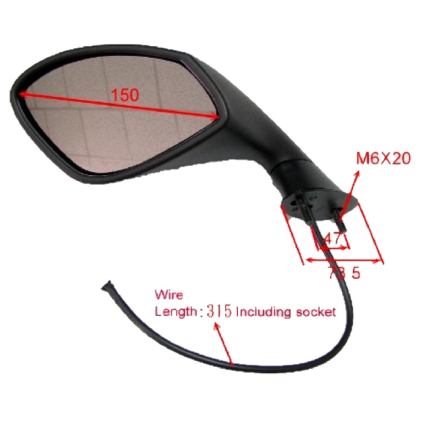 Verkleidungsspiegel für Aprilia RSV 1000 R 2004-2010 Factory rechte Seite