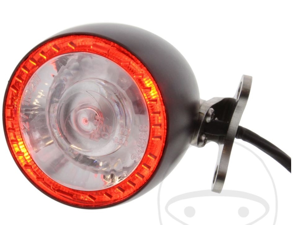 Rücklicht Bremslicht Einheit Bullet schwarz klares Glas