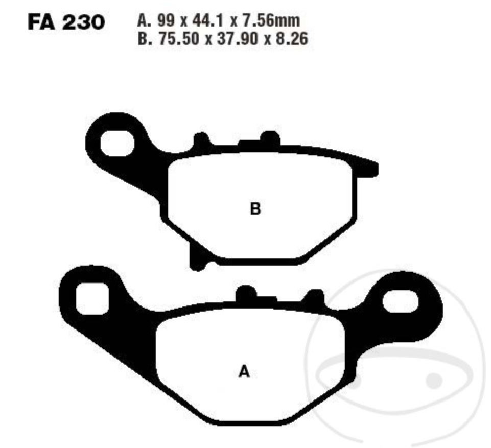 EBC Bremsbeläge FA230TT für Kawasaki KMX 125 B Suzuki RM 80 85 X RD L DR-Z 125