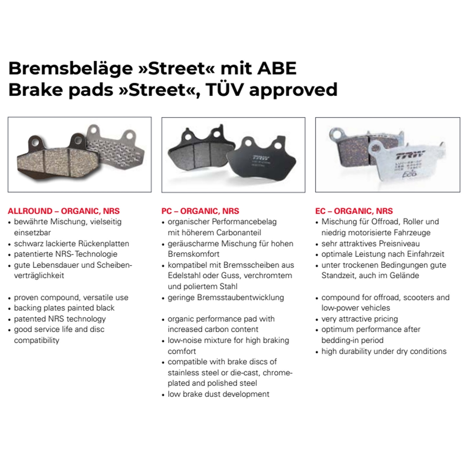 TRW Scooter Bremsbelagsatz für Aprilia Leonardo 125 Leonardo 150 vorne + hinten