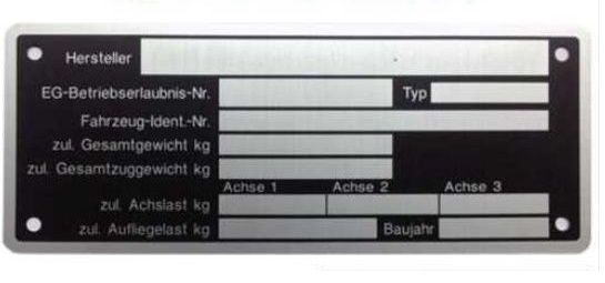 Mehrachs Typenschild Blanko 150 x 58 mm / 400500