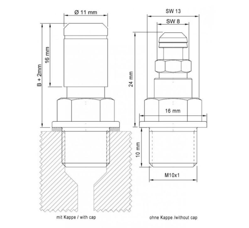 SB-120311 stahlbus Entlüftungsventil Entlüfterschraube M10x1.0x10mm flachdichtend