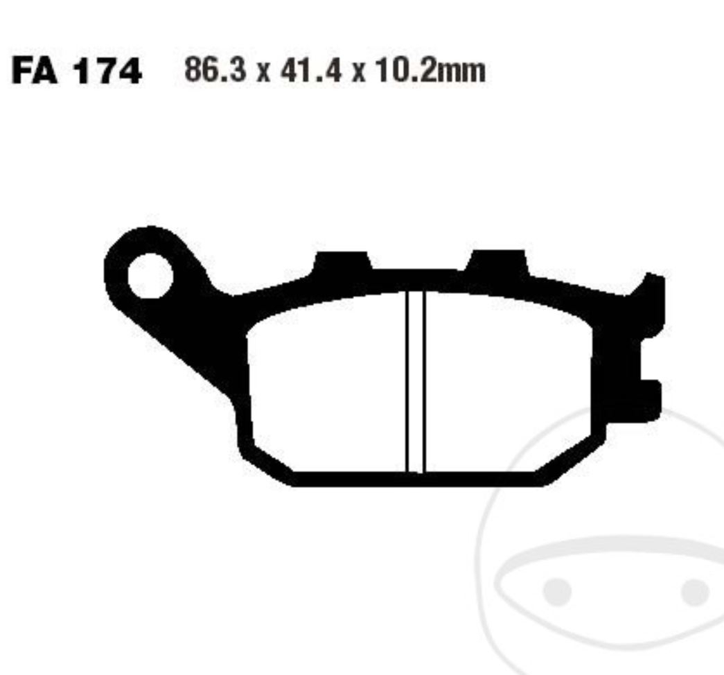 EBC FA174 Bremsbeläge hinten für Honda CB CBR Suzuki GSF GSX-S Yamaha XJ6 YZF-R6 MT- Kawasaki