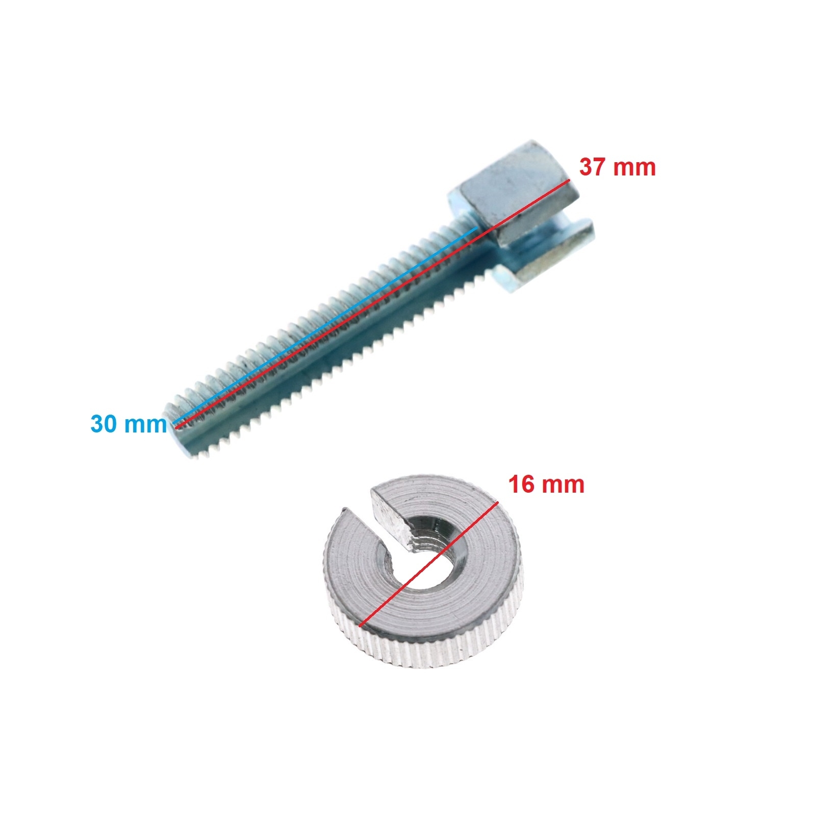 Einstellschraube Hebelschraube für Bowdenzug am Kupplungshebel Bremshebel M6 x 37 mm