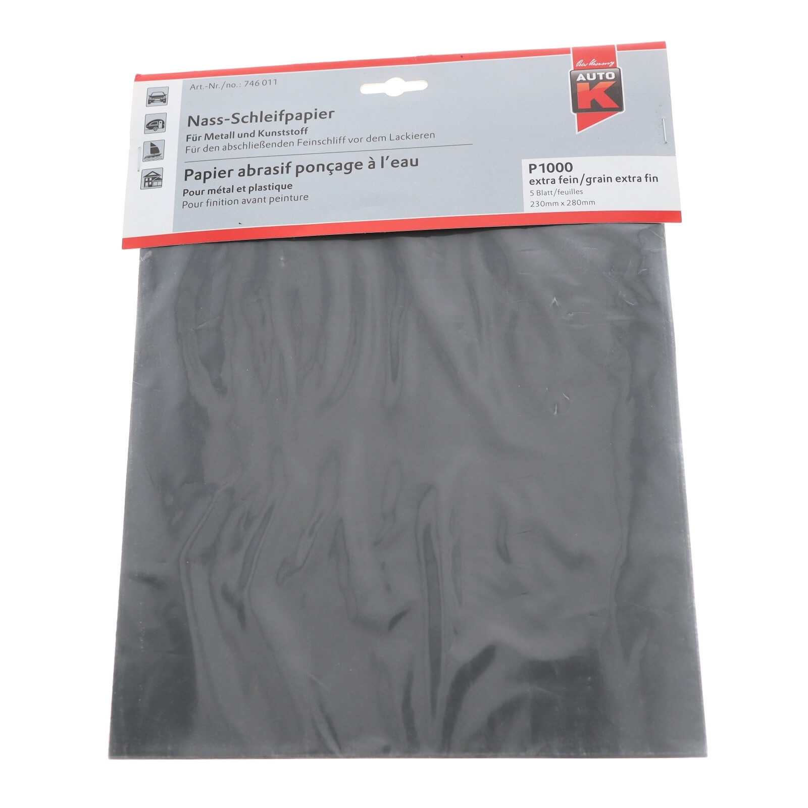 Kwasny Auto K Nass-Schleifpapier P1000 5 Blatt 230 x 280mm