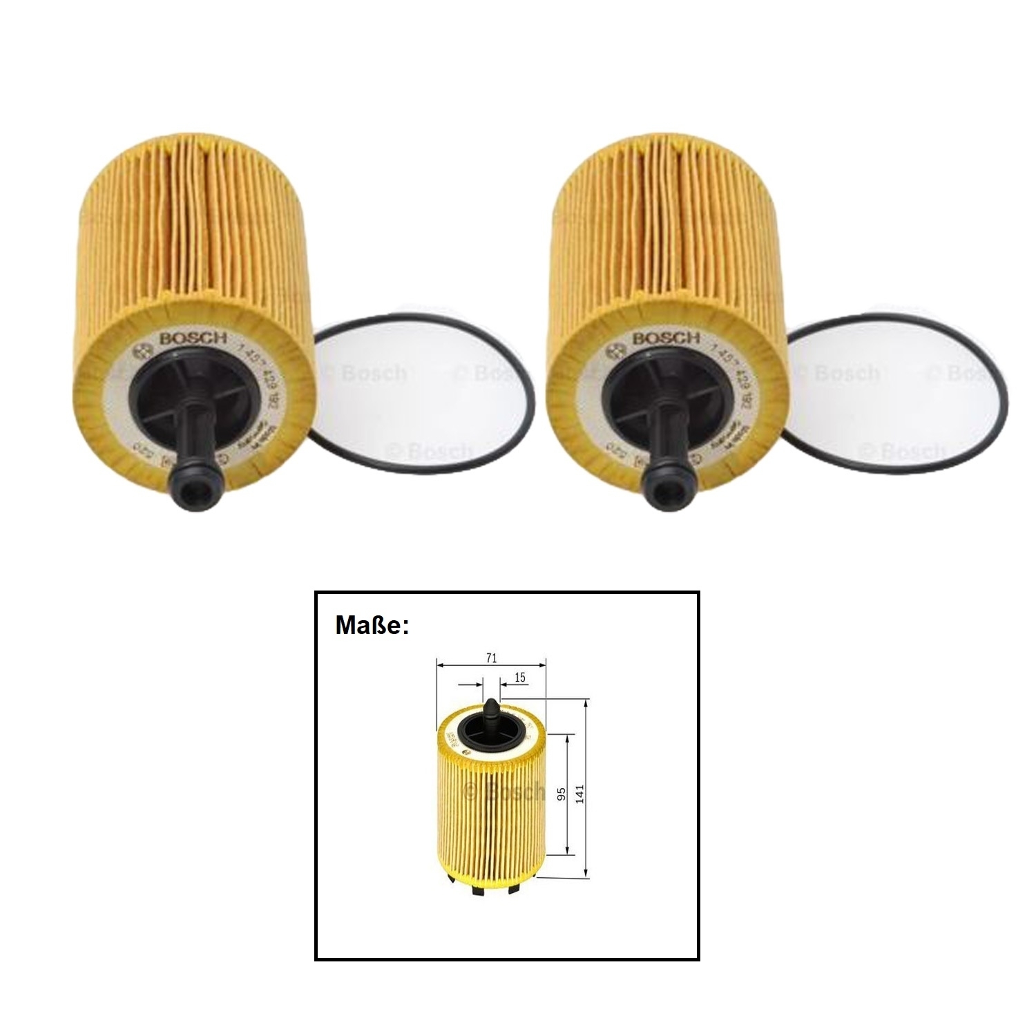 2 X BOSCH Ölfilter Oelfilter Oil Filter Papierfilter für 1.9 + 2.0 TDI