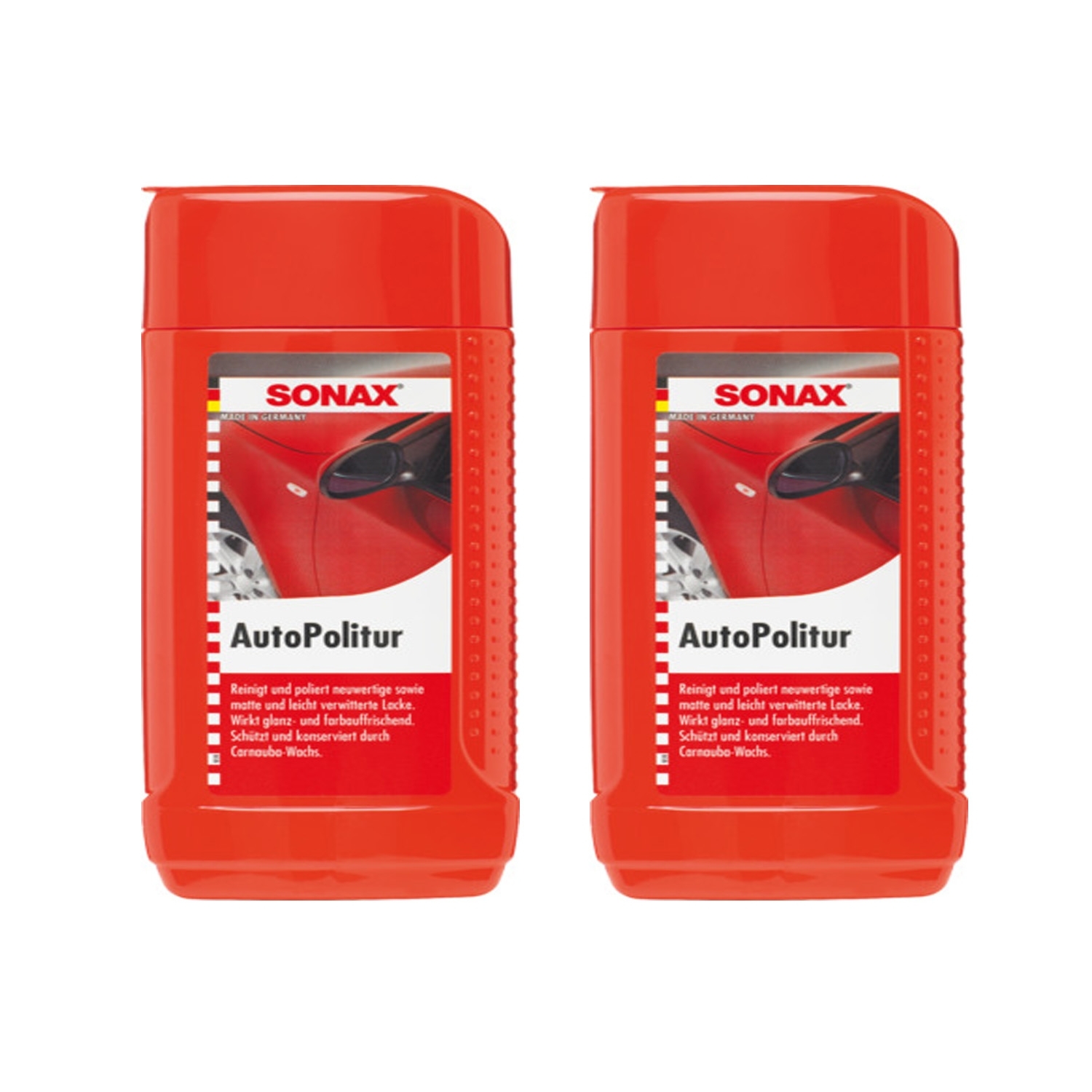 2 X 250ml SONAX AutoPolitur 300100 Buntlack & Metalliclack