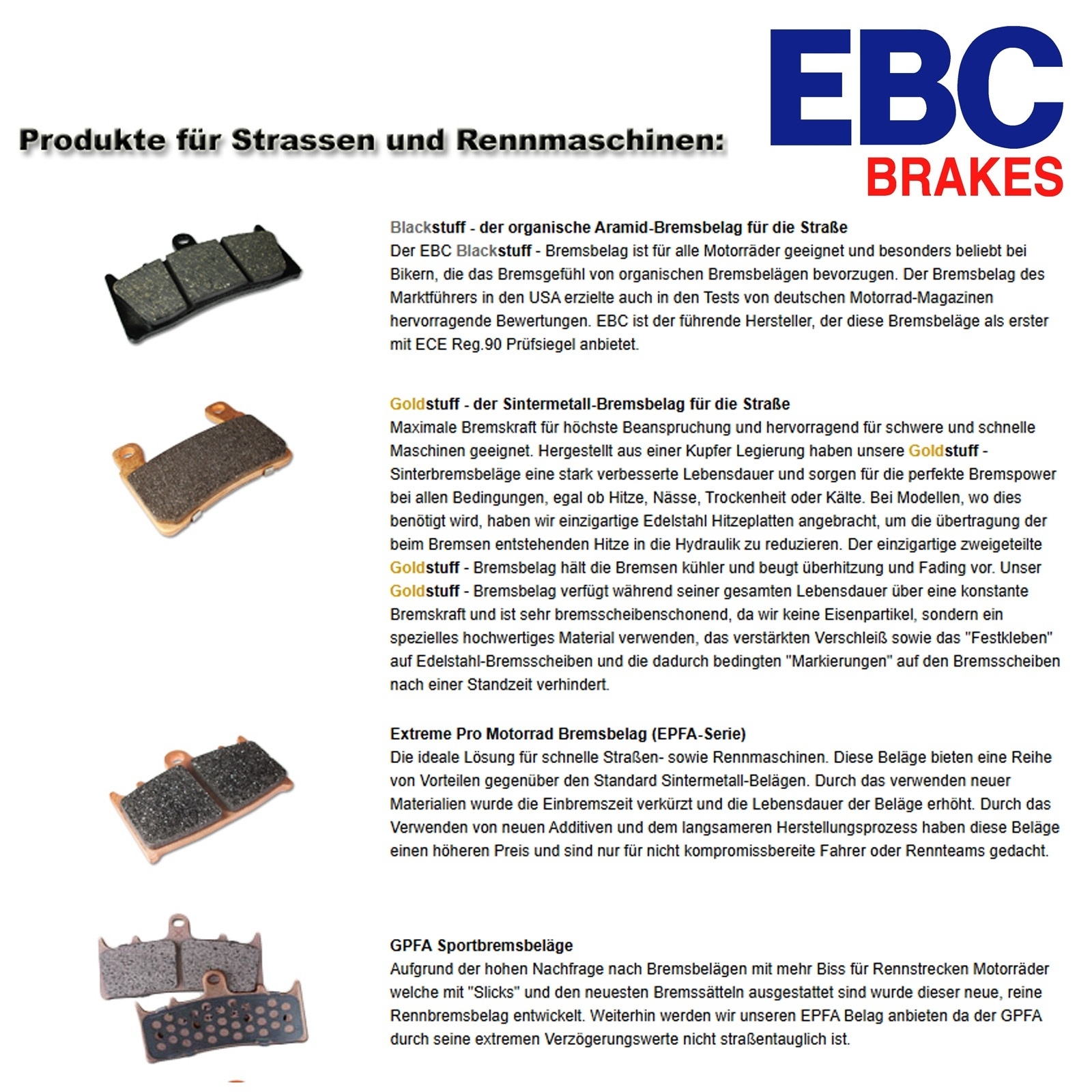 EBC SFA197 Bremsbeläge für Kymco People Agility Dink Like Super 9 Suzuki Burgman