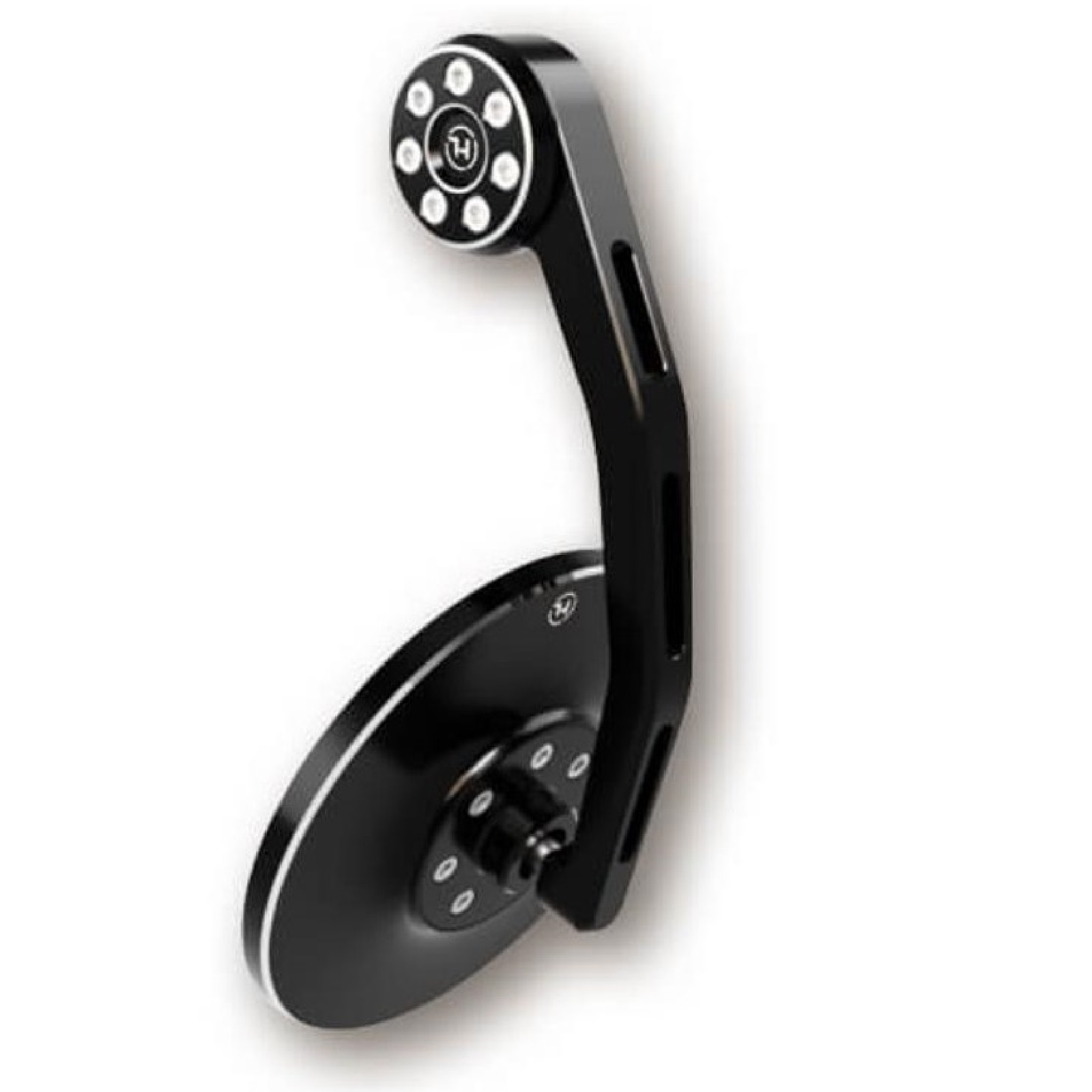 HIGHSIDER Lenkerendenspiegel Conero schwarz eloxiert beidseitig verwendbar verschiedenen Adapter