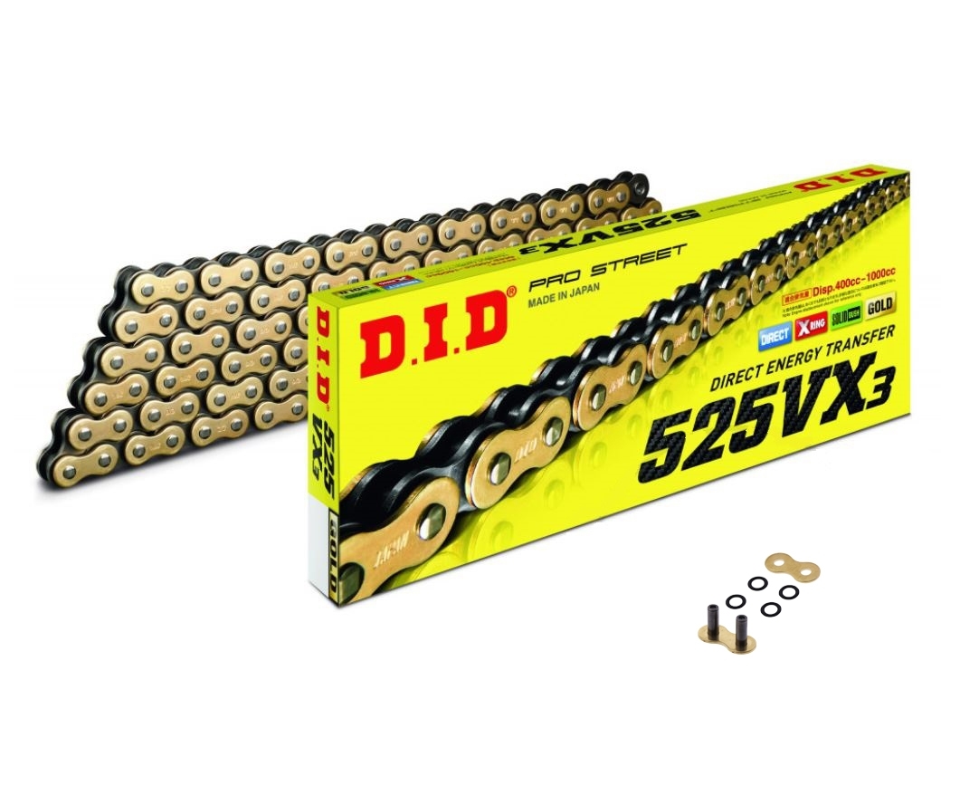 DID 525VX3 X-Ringkette Kettensatz für Honda XL 650 V Transalp, 15-48-118