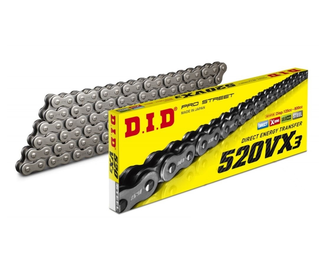 DID VX3 ATV X-Ringkette verstärkt offen 520 Teilung 96 Glieder Nietschloss